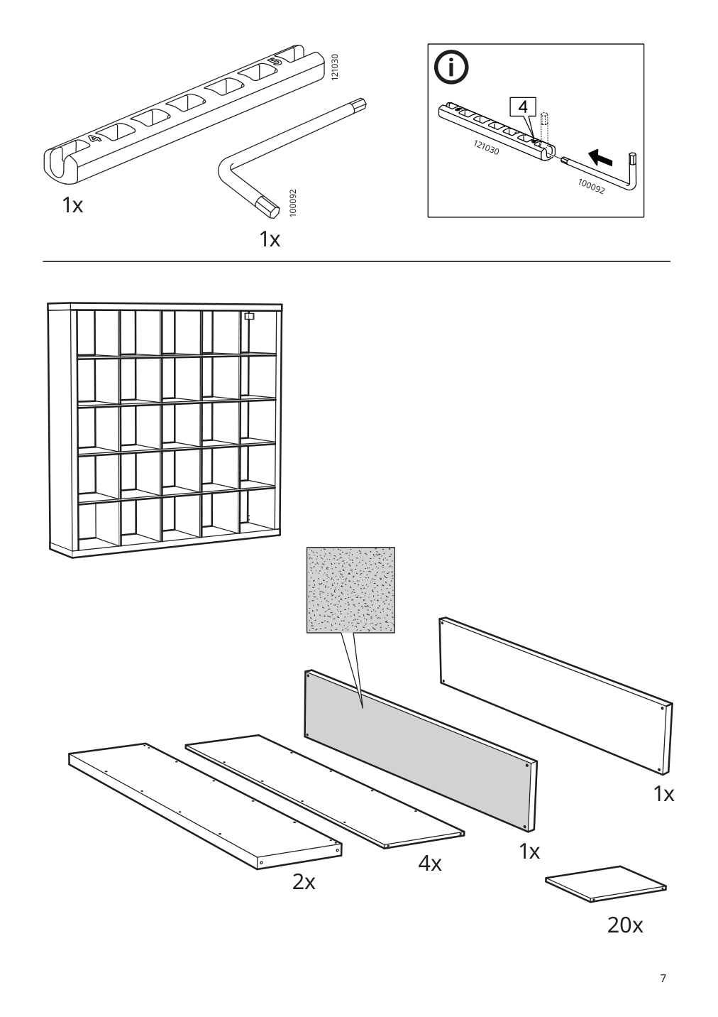 Assembly instructions for IKEA Kallax shelf unit white | Page 7 - IKEA KALLAX shelf unit with 10 inserts 092.783.38