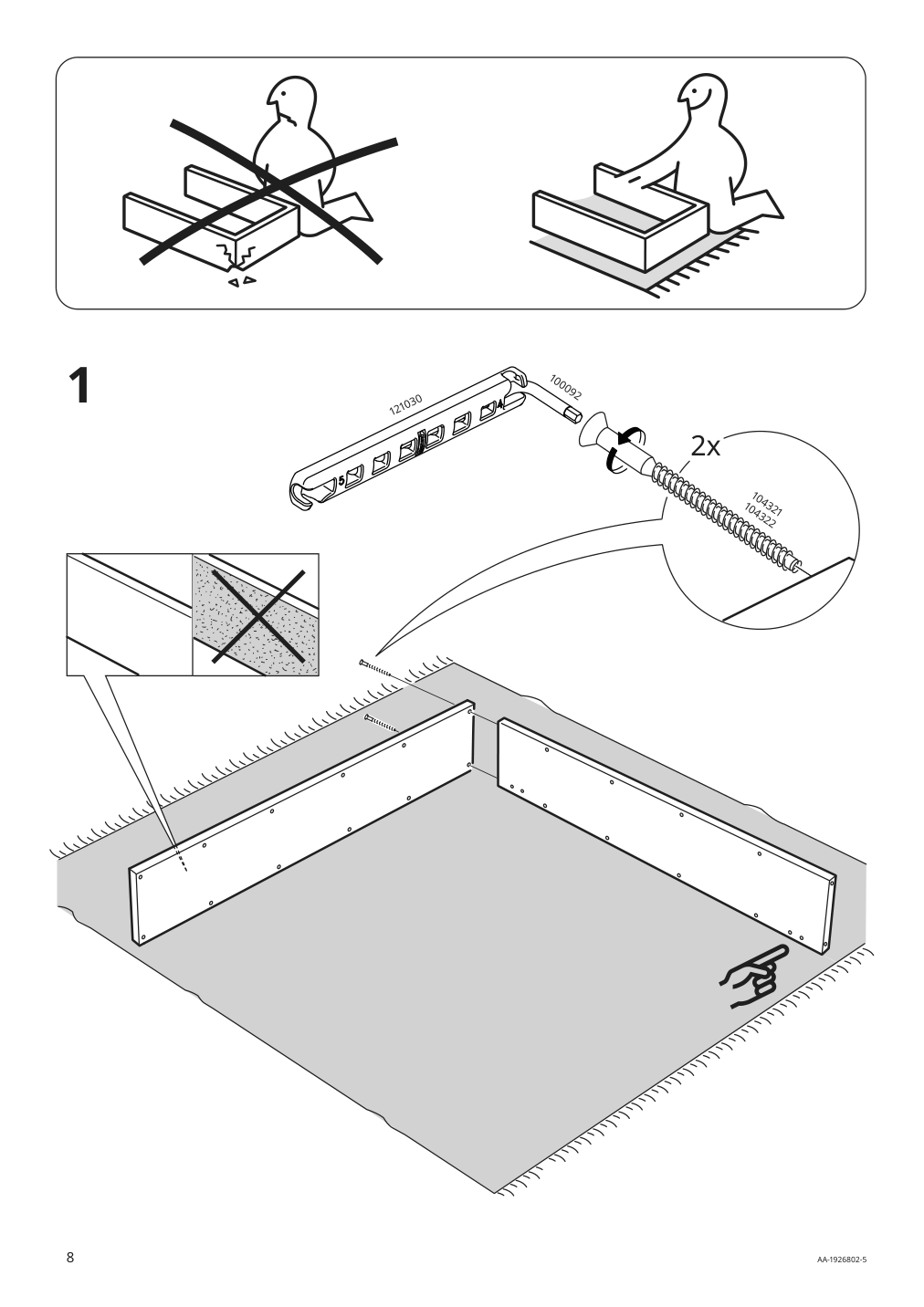 Assembly instructions for IKEA Kallax shelf unit white stained oak effect | Page 8 - IKEA KALLAX shelf unit with 10 inserts 091.976.05