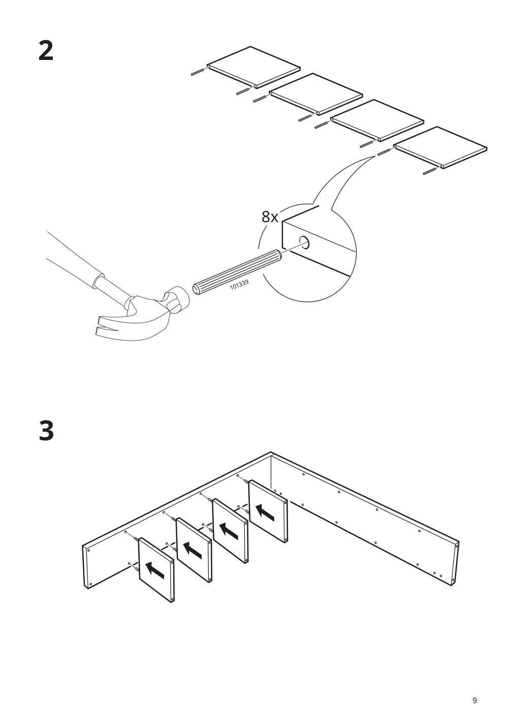 Assembly instructions for IKEA Kallax shelf unit white stained oak effect | Page 9 - IKEA KALLAX shelf unit 903.245.09