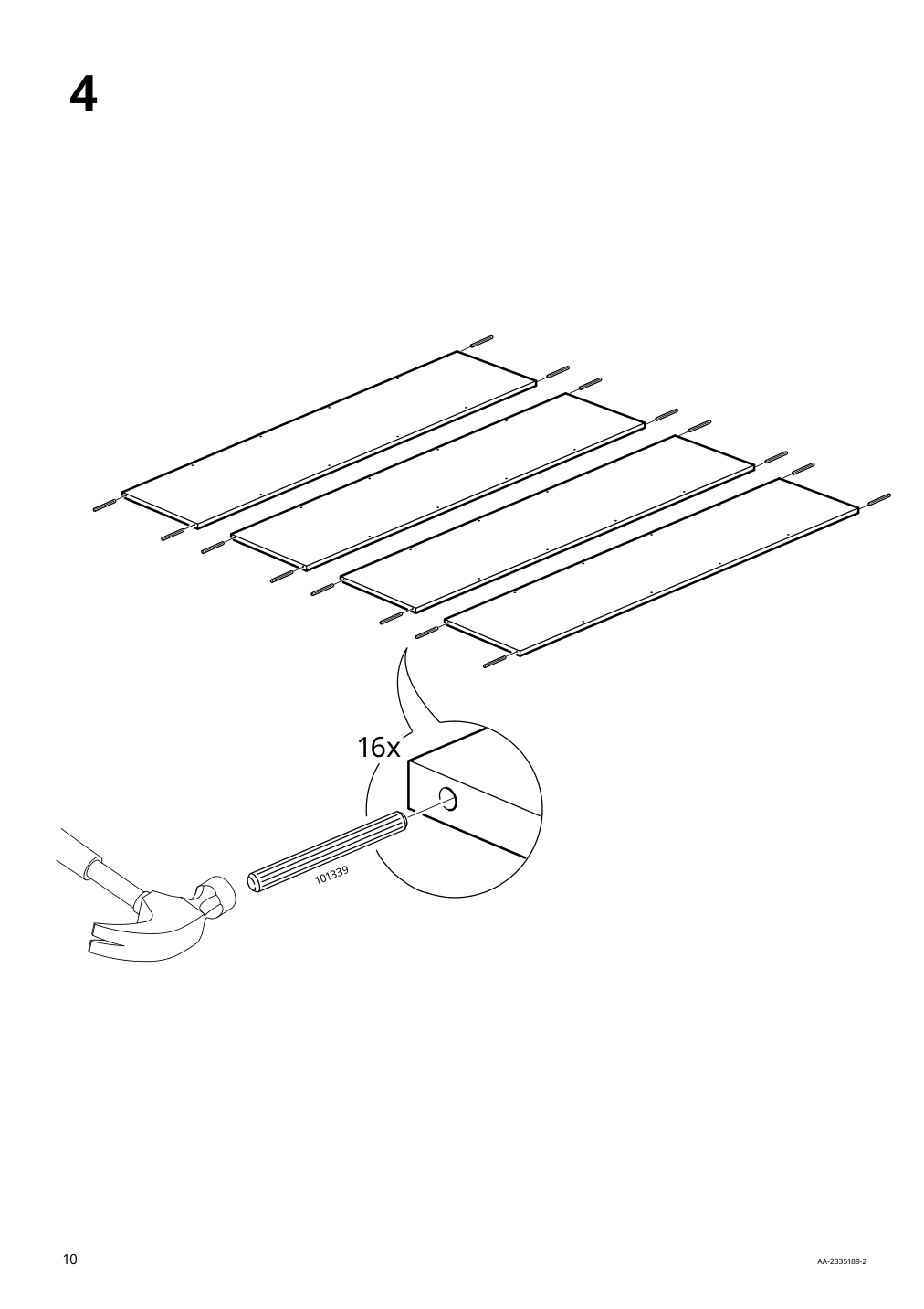 Assembly instructions for IKEA Kallax shelf unit white | Page 10 - IKEA KALLAX shelf unit with 10 inserts 092.783.38