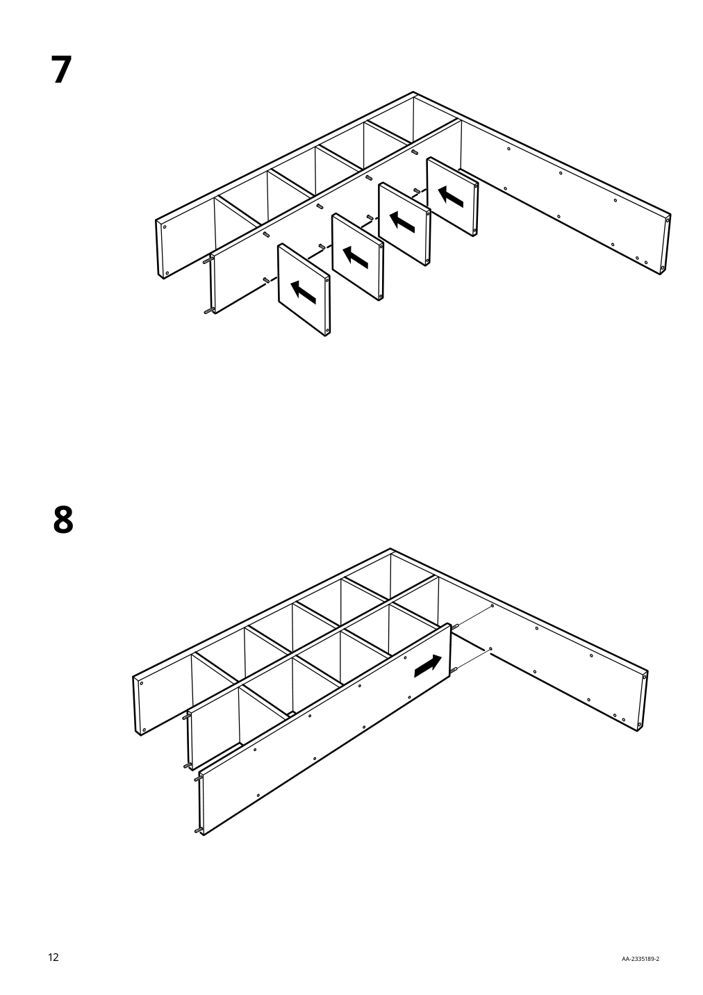 Assembly instructions for IKEA Kallax shelf unit black brown | Page 12 - IKEA KALLAX shelf unit with 10 inserts 692.783.35