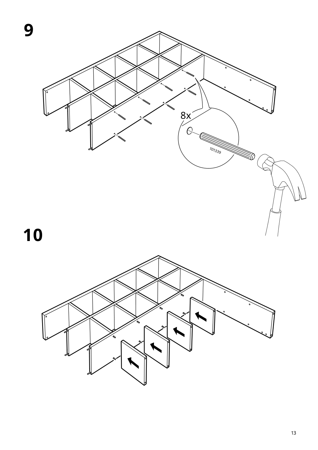 Assembly instructions for IKEA Kallax shelf unit white | Page 13 - IKEA KALLAX shelf unit with 10 inserts 092.783.38