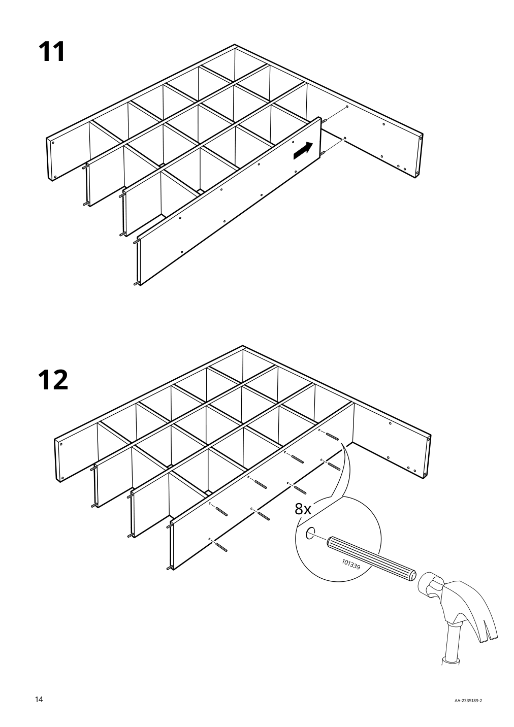 Assembly instructions for IKEA Kallax shelf unit white | Page 14 - IKEA KALLAX / LAGKAPTEN workstation 694.816.81