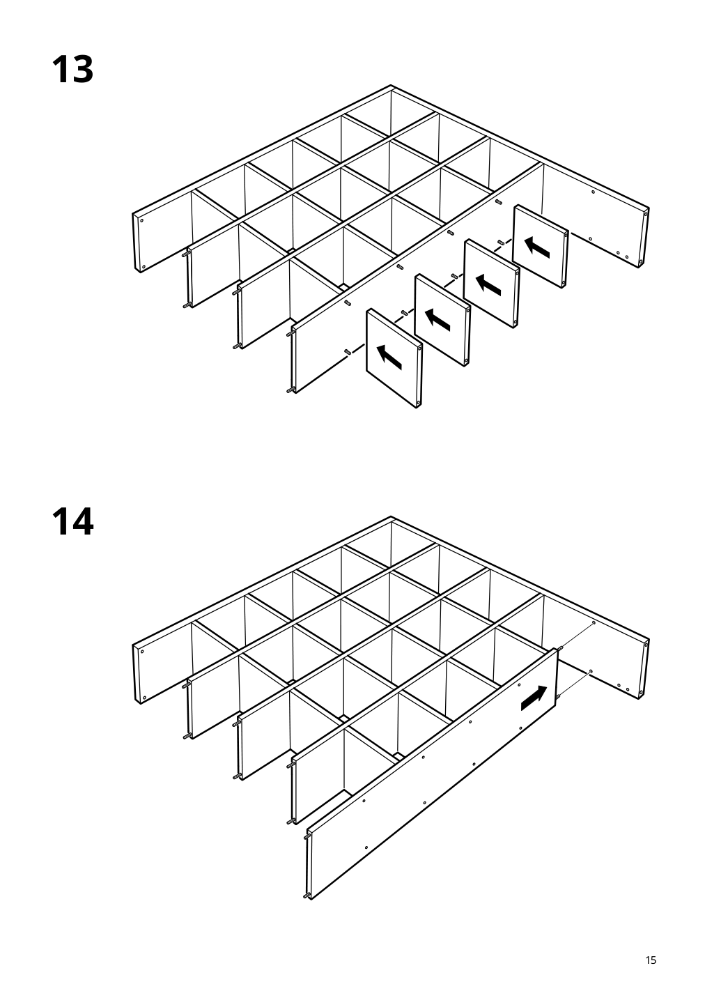 Assembly instructions for IKEA Kallax shelf unit white | Page 15 - IKEA KALLAX / LAGKAPTEN workstation 594.816.53