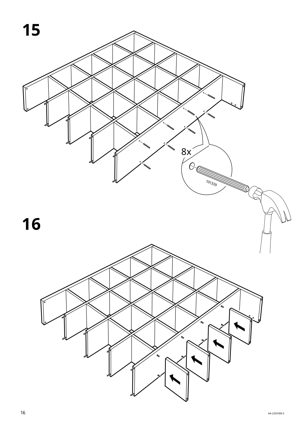 Assembly instructions for IKEA Kallax shelf unit white | Page 16 - IKEA KALLAX / LAGKAPTEN workstation 594.816.53