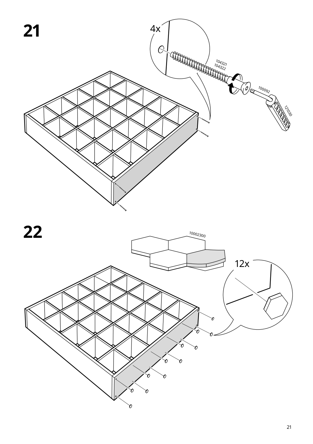 Assembly instructions for IKEA Kallax shelf unit white stained oak effect | Page 21 - IKEA KALLAX shelf unit with 10 inserts 091.976.05