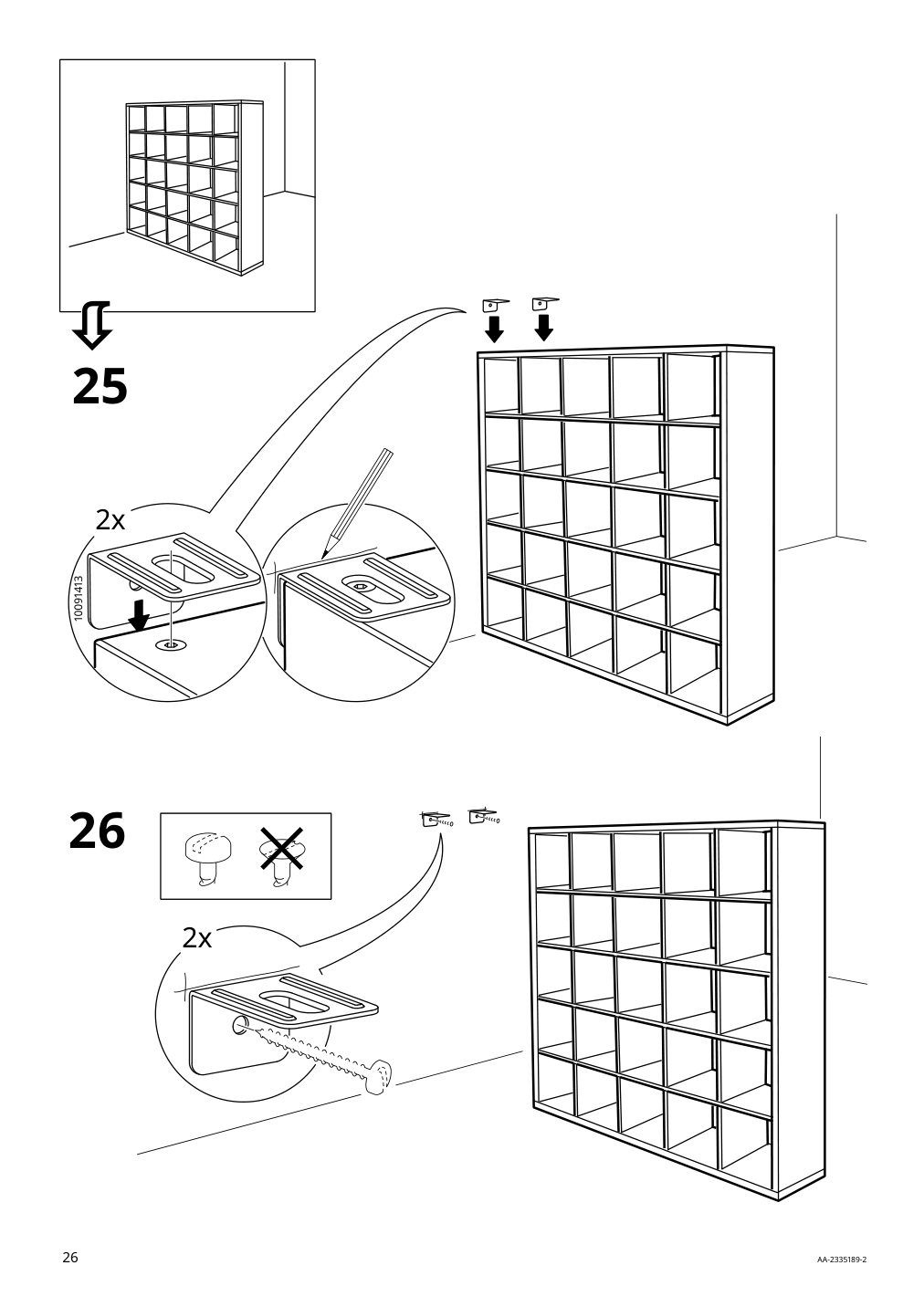 Assembly instructions for IKEA Kallax shelf unit white stained oak effect | Page 26 - IKEA KALLAX shelf unit with 10 inserts 091.976.05