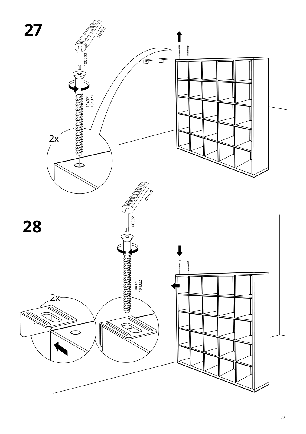 Assembly instructions for IKEA Kallax shelf unit black brown | Page 27 - IKEA KALLAX shelf unit with 10 inserts 692.783.35