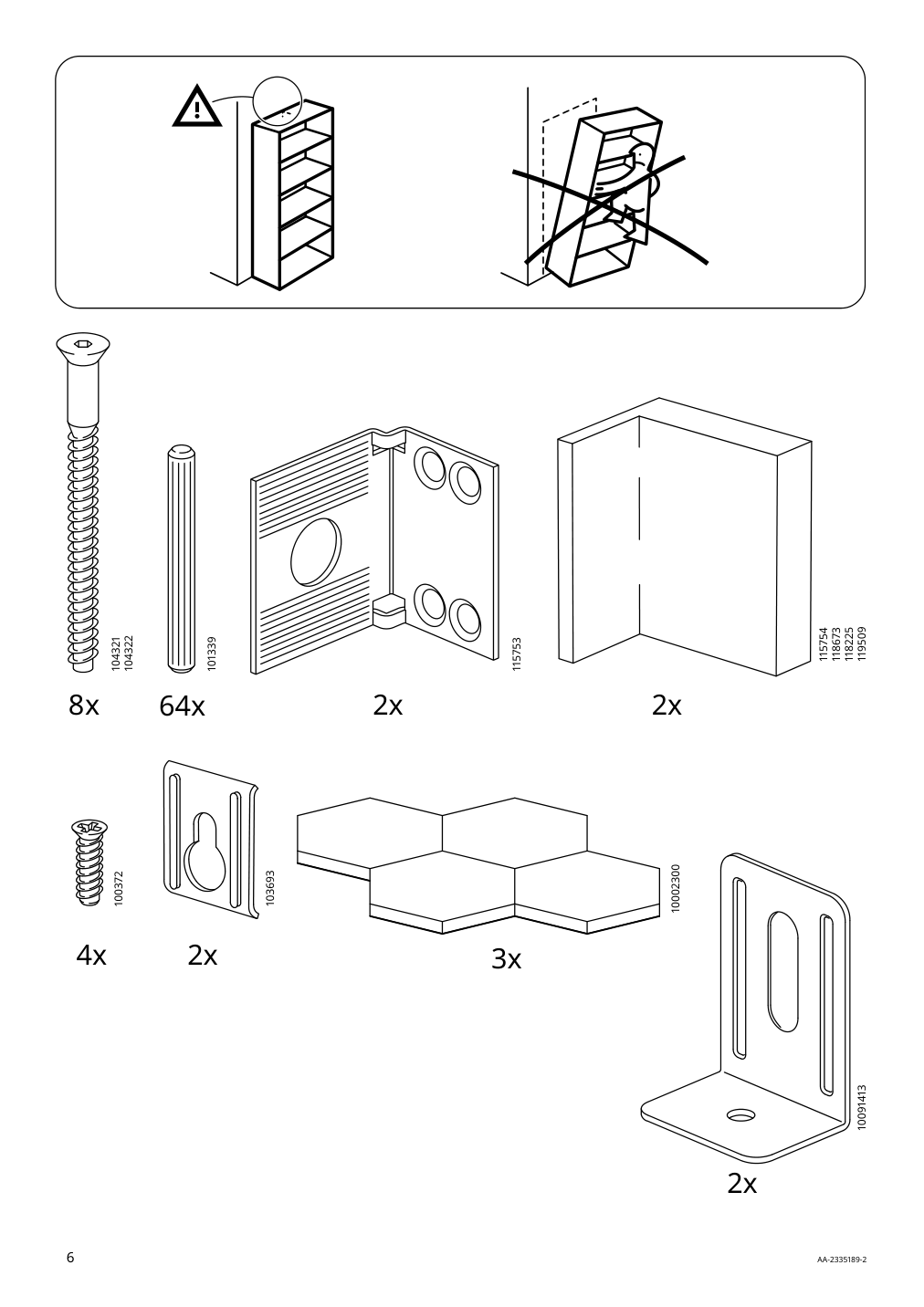 Assembly instructions for IKEA Kallax shelf unit white stained oak effect | Page 6 - IKEA KALLAX shelf unit with 10 inserts 091.976.05