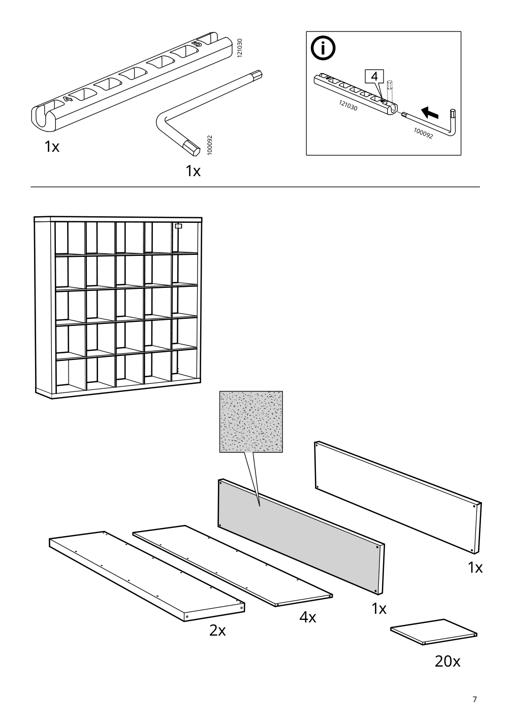 Assembly instructions for IKEA Kallax shelf unit white stained oak effect | Page 7 - IKEA KALLAX shelf unit with 10 inserts 091.976.05