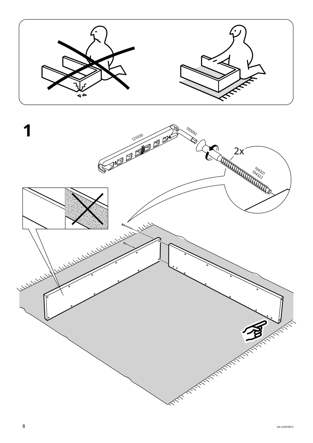 Assembly instructions for IKEA Kallax shelf unit black brown | Page 8 - IKEA KALLAX shelf unit with 10 inserts 692.783.35