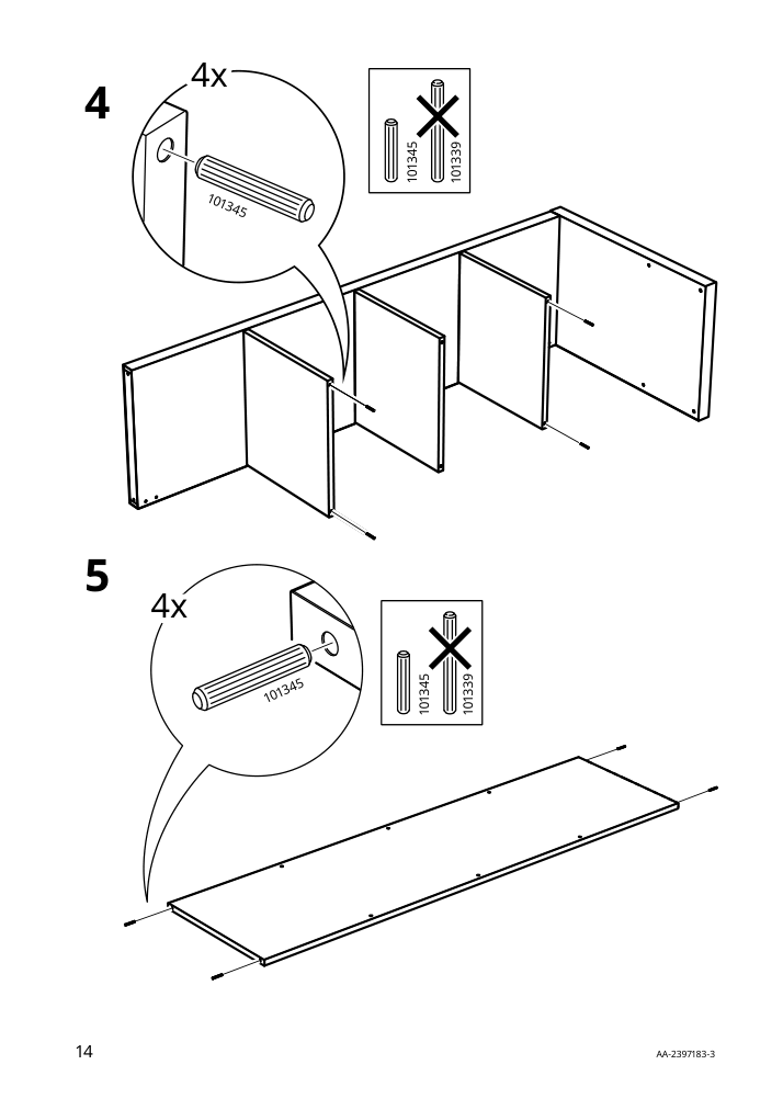 Assembly instructions for IKEA Kallax tv unit black brown | Page 14 - IKEA KALLAX TV storage combination 795.606.73