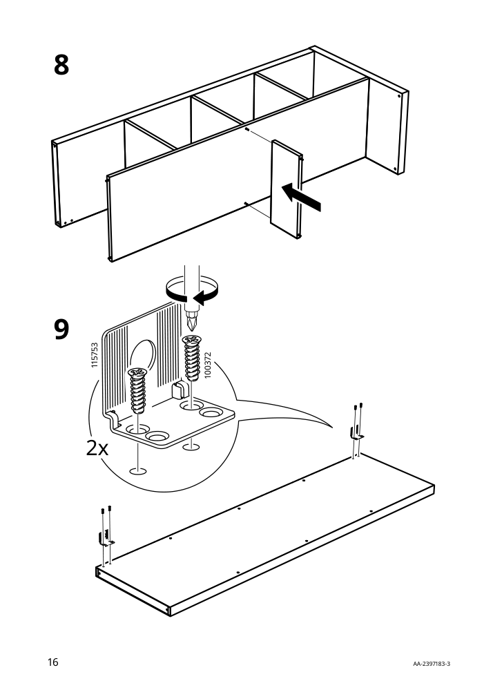 Assembly instructions for IKEA Kallax tv unit black brown | Page 16 - IKEA KALLAX / LACK TV storage combination 895.521.73