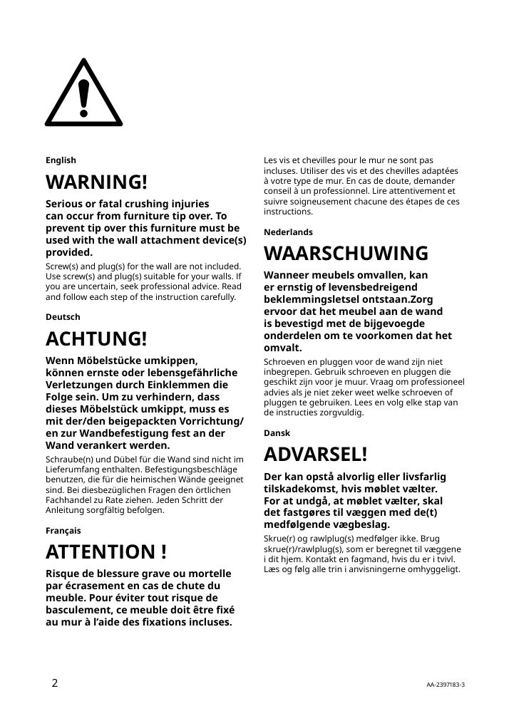 Assembly instructions for IKEA Kallax tv unit white | Page 2 - IKEA KALLAX / LACK TV storage combination 095.521.72