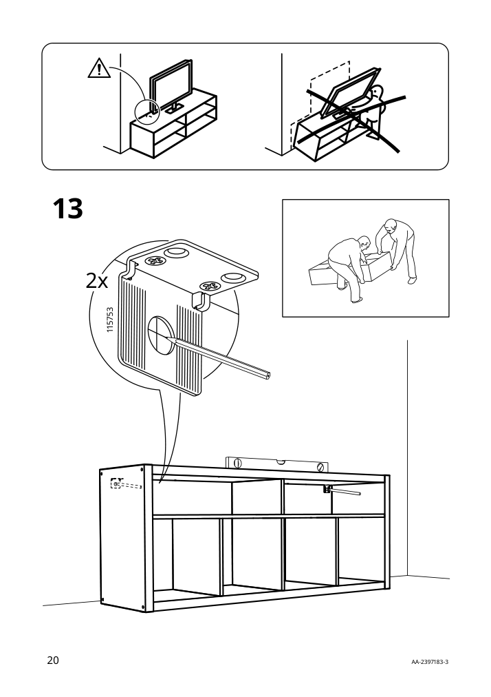 Assembly instructions for IKEA Kallax tv unit black brown | Page 20 - IKEA KALLAX TV storage combination 795.606.73