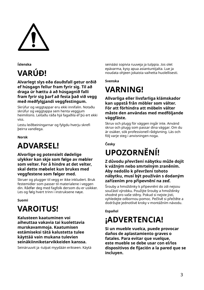 Assembly instructions for IKEA Kallax tv unit white | Page 3 - IKEA KALLAX / LACK TV storage combination 095.521.72