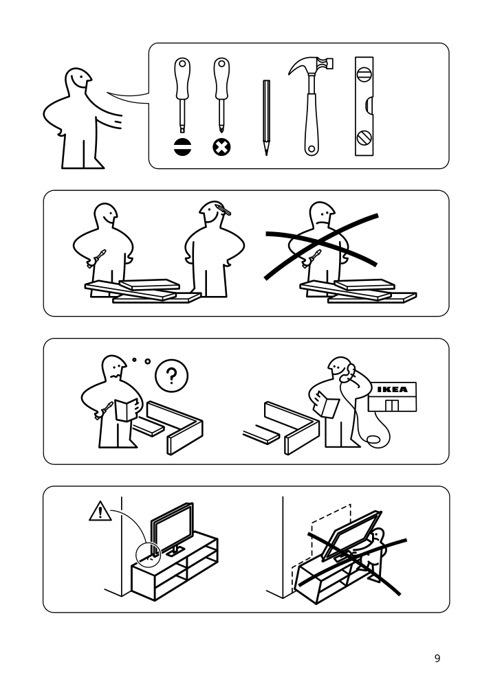 Assembly instructions for IKEA Kallax tv unit white stained oak effect | Page 9 - IKEA KALLAX tv bench with underframe 195.521.76