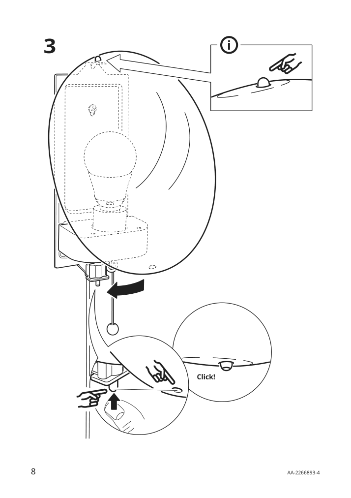 Assembly instructions for IKEA Kallblixt wall lamp white glass | Page 8 - IKEA KALLBLIXT wall lamp 904.979.96