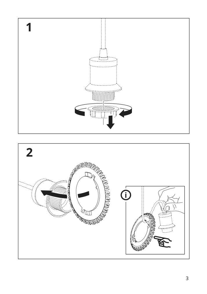 Assembly instructions for IKEA Kallfront pendant lamp shade black | Page 3 - IKEA KALLFRONT / HEMMA pendant lamp 195.664.75