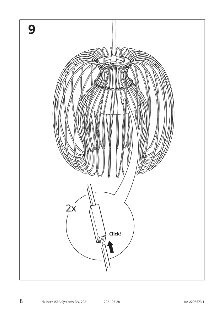 Assembly instructions for IKEA Kallfront pendant lamp shade black | Page 8 - IKEA KALLFRONT / HEMMA pendant lamp 195.664.75