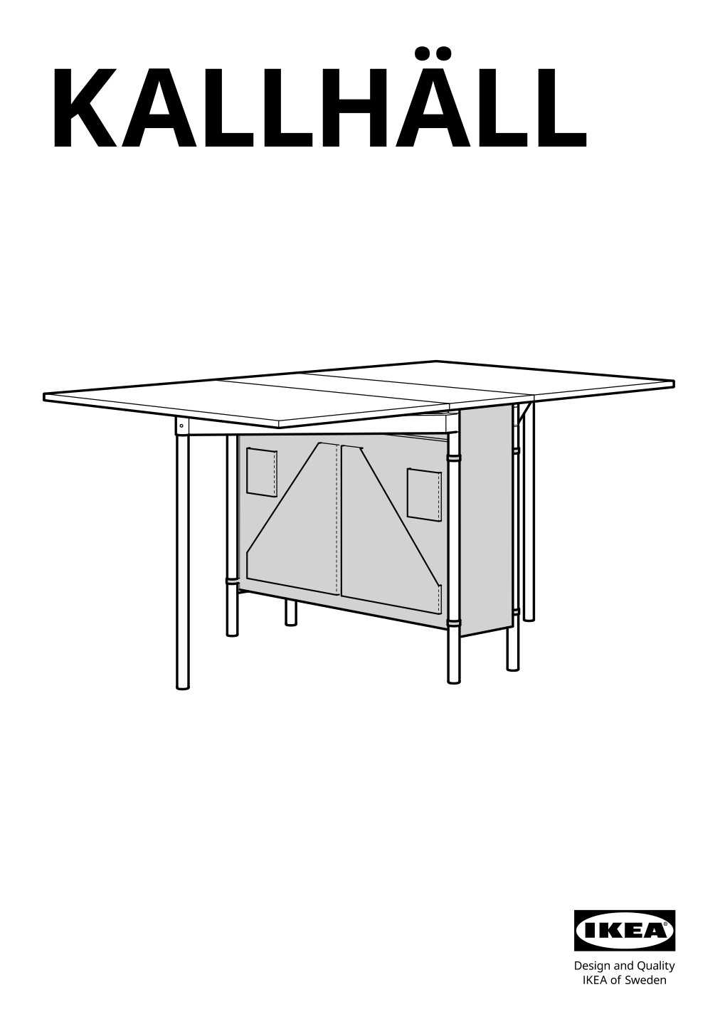 Assembly instructions for IKEA Kallhaell gateleg table with storage white light gray | Page 1 - IKEA KALLHÄLL gateleg table with storage 005.112.23