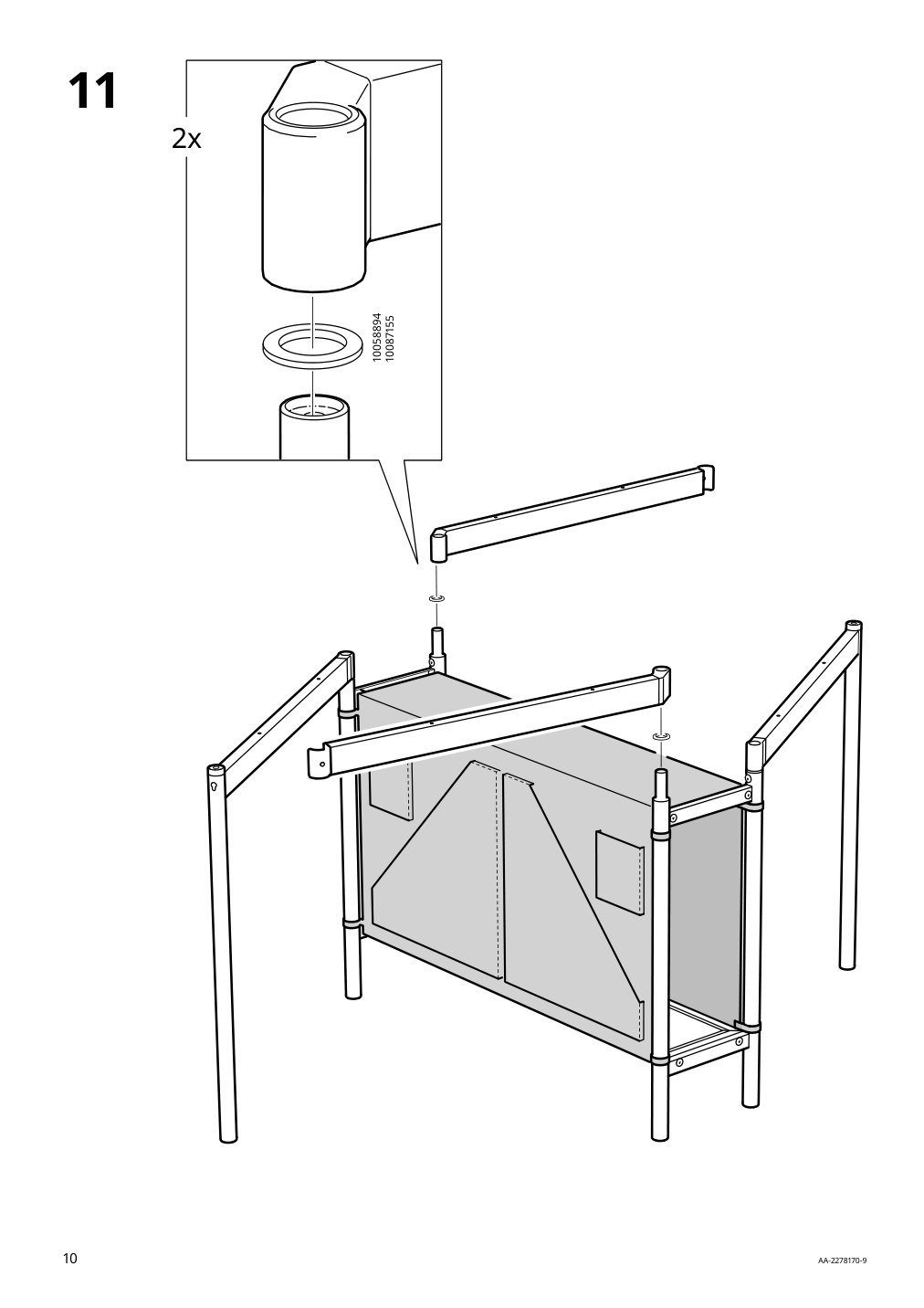 Assembly instructions for IKEA Kallhaell gateleg table with storage white light gray | Page 10 - IKEA KALLHÄLL gateleg table with storage 005.112.23