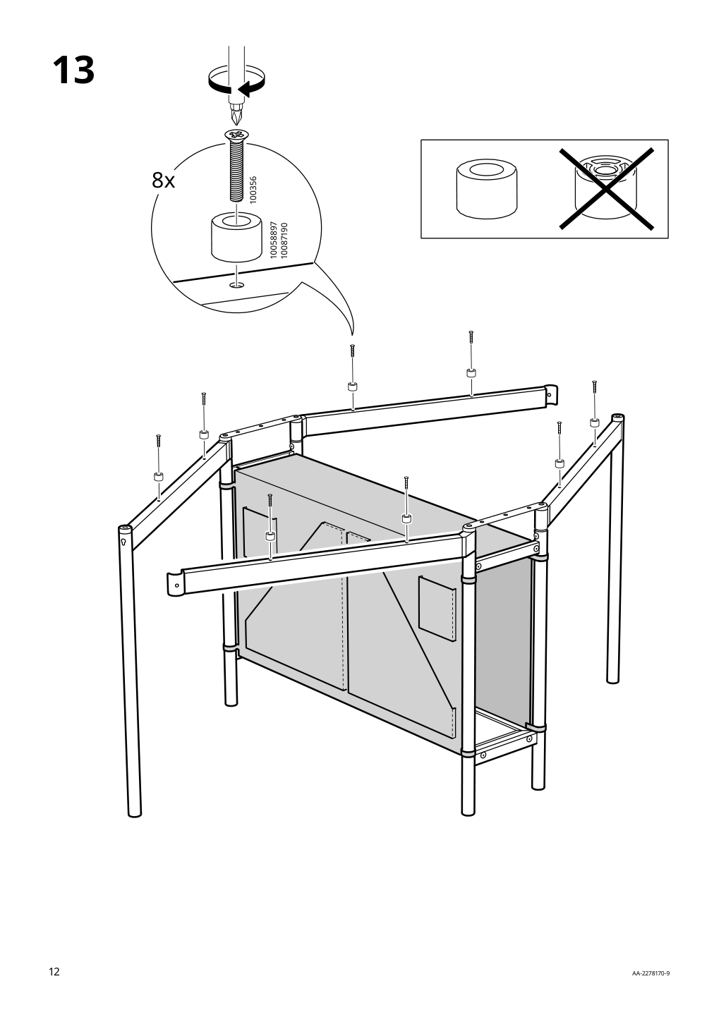 Assembly instructions for IKEA Kallhaell gateleg table with storage white light gray | Page 12 - IKEA KALLHÄLL gateleg table with storage 005.112.23