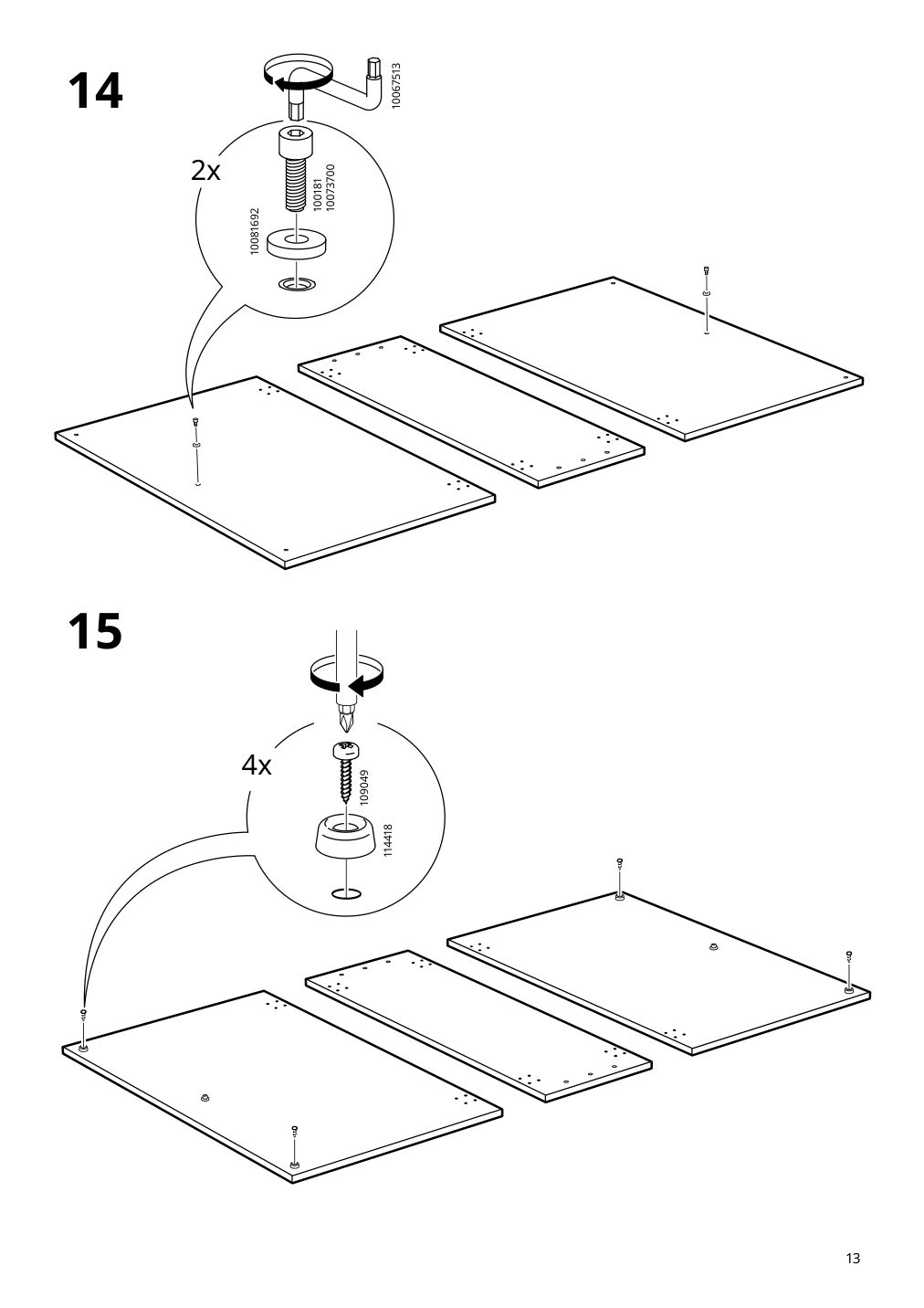 Assembly instructions for IKEA Kallhaell gateleg table with storage white light gray | Page 13 - IKEA KALLHÄLL gateleg table with storage 005.112.23