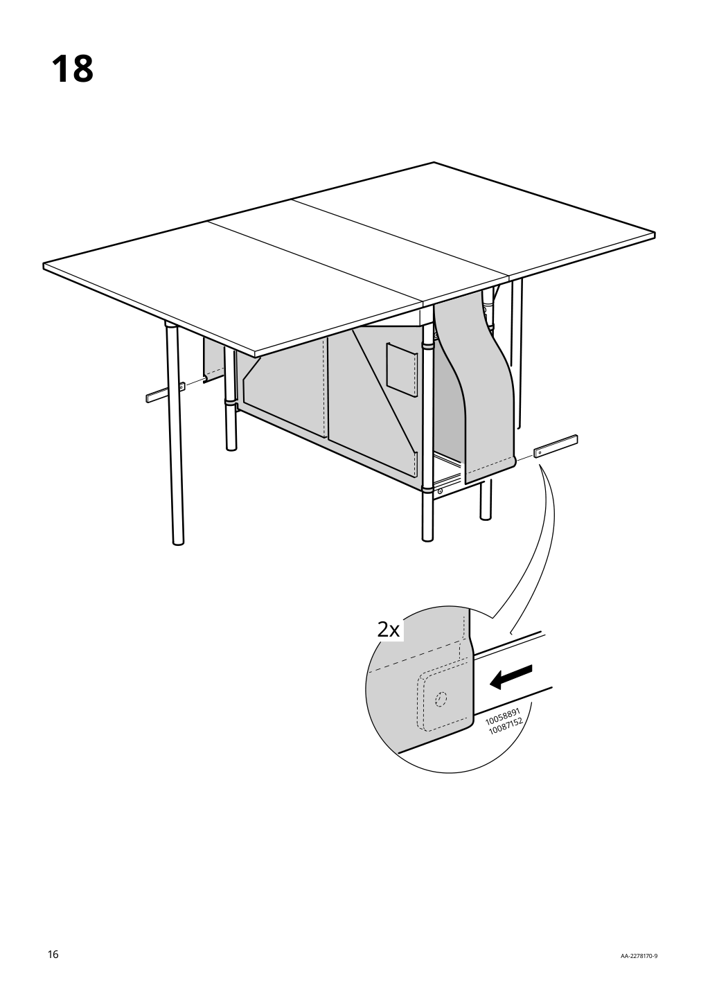 Assembly instructions for IKEA Kallhaell gateleg table with storage white light gray | Page 16 - IKEA KALLHÄLL gateleg table with storage 005.112.23