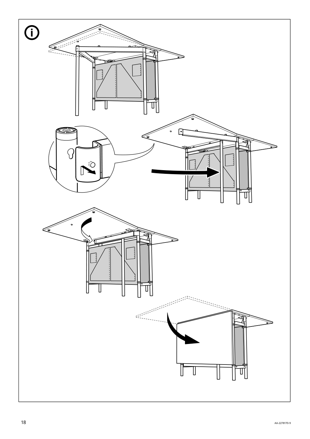 Assembly instructions for IKEA Kallhaell gateleg table with storage white light gray | Page 18 - IKEA KALLHÄLL gateleg table with storage 005.112.23