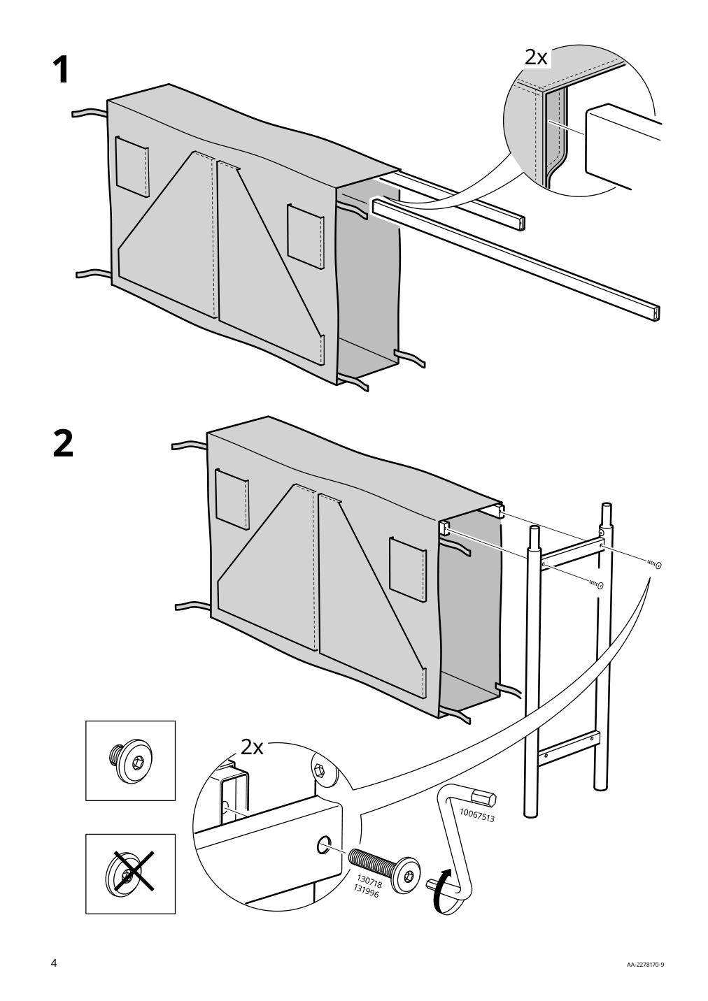 Assembly instructions for IKEA Kallhaell gateleg table with storage white light gray | Page 4 - IKEA KALLHÄLL gateleg table with storage 005.112.23