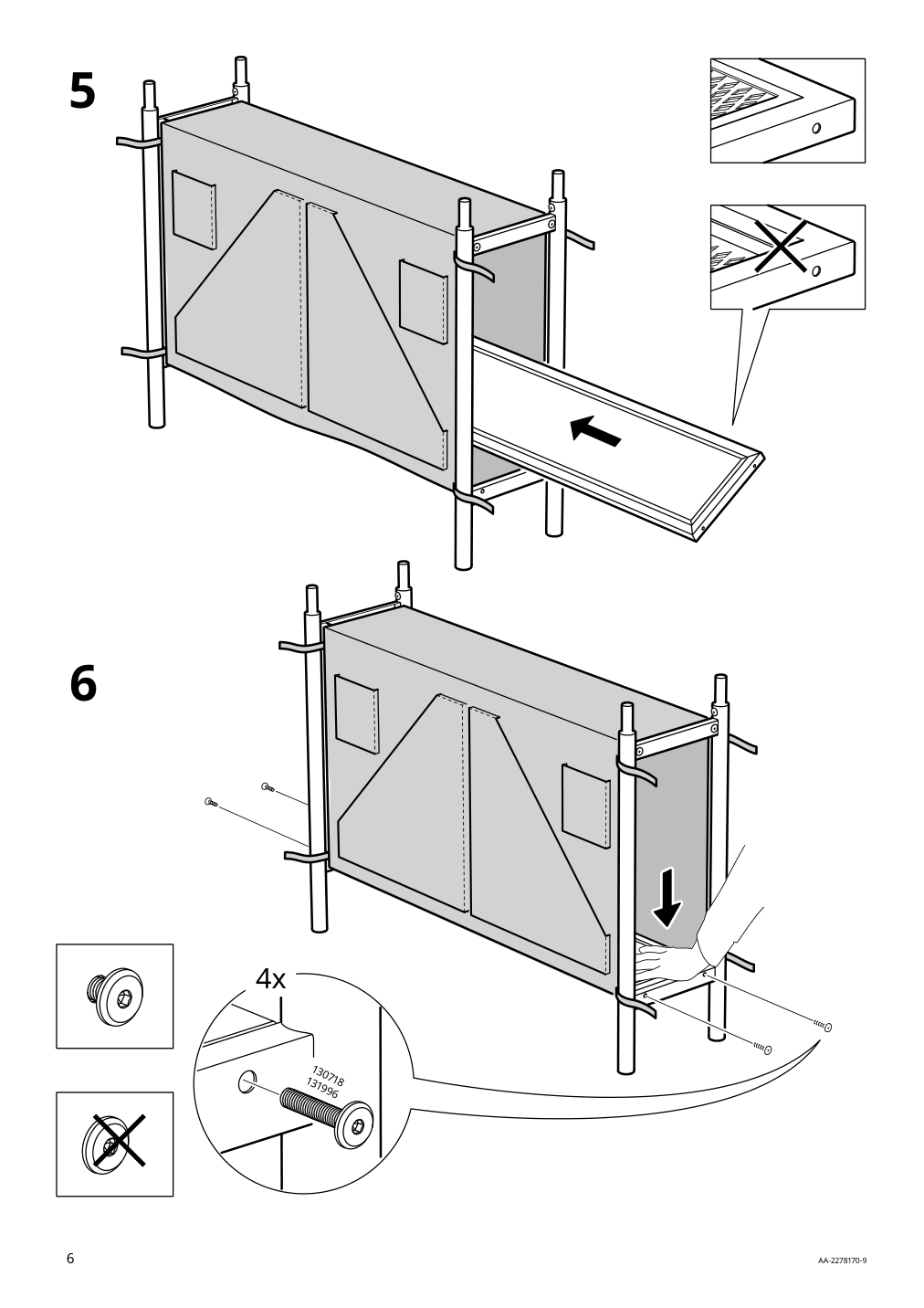 Assembly instructions for IKEA Kallhaell gateleg table with storage white light gray | Page 6 - IKEA KALLHÄLL gateleg table with storage 005.112.23