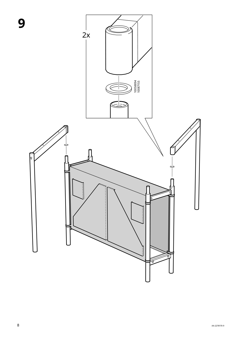 Assembly instructions for IKEA Kallhaell gateleg table with storage white light gray | Page 8 - IKEA KALLHÄLL gateleg table with storage 005.112.23