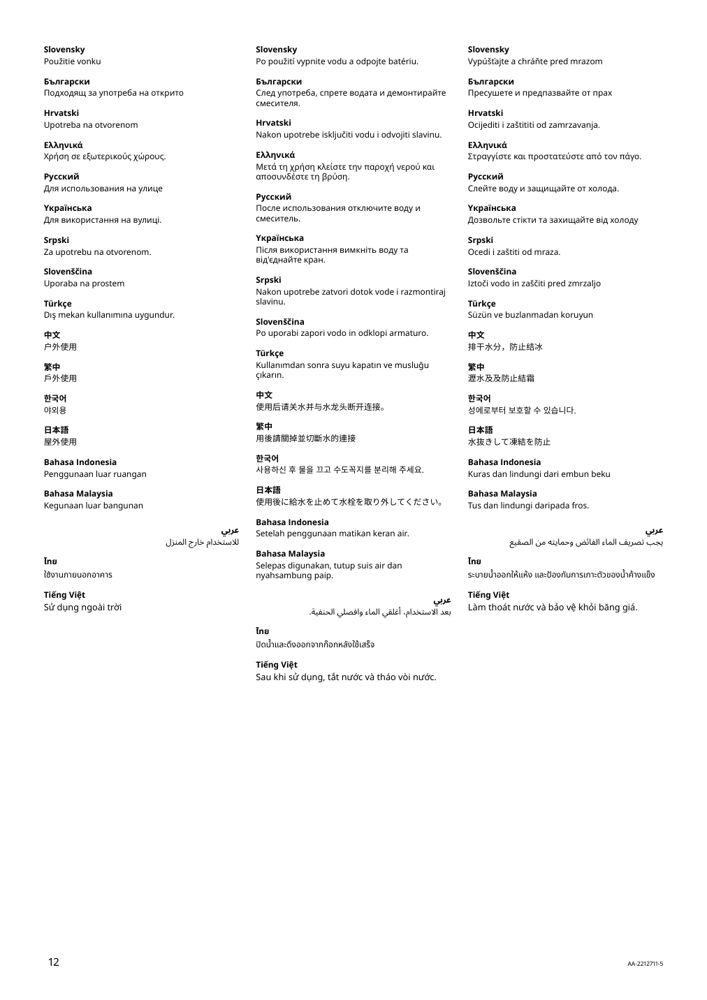 Assembly instructions for IKEA Kallsjoen pillar faucet chrome plated | Page 12 - IKEA GRILLSKÄR outdoor kitchen 394.222.64