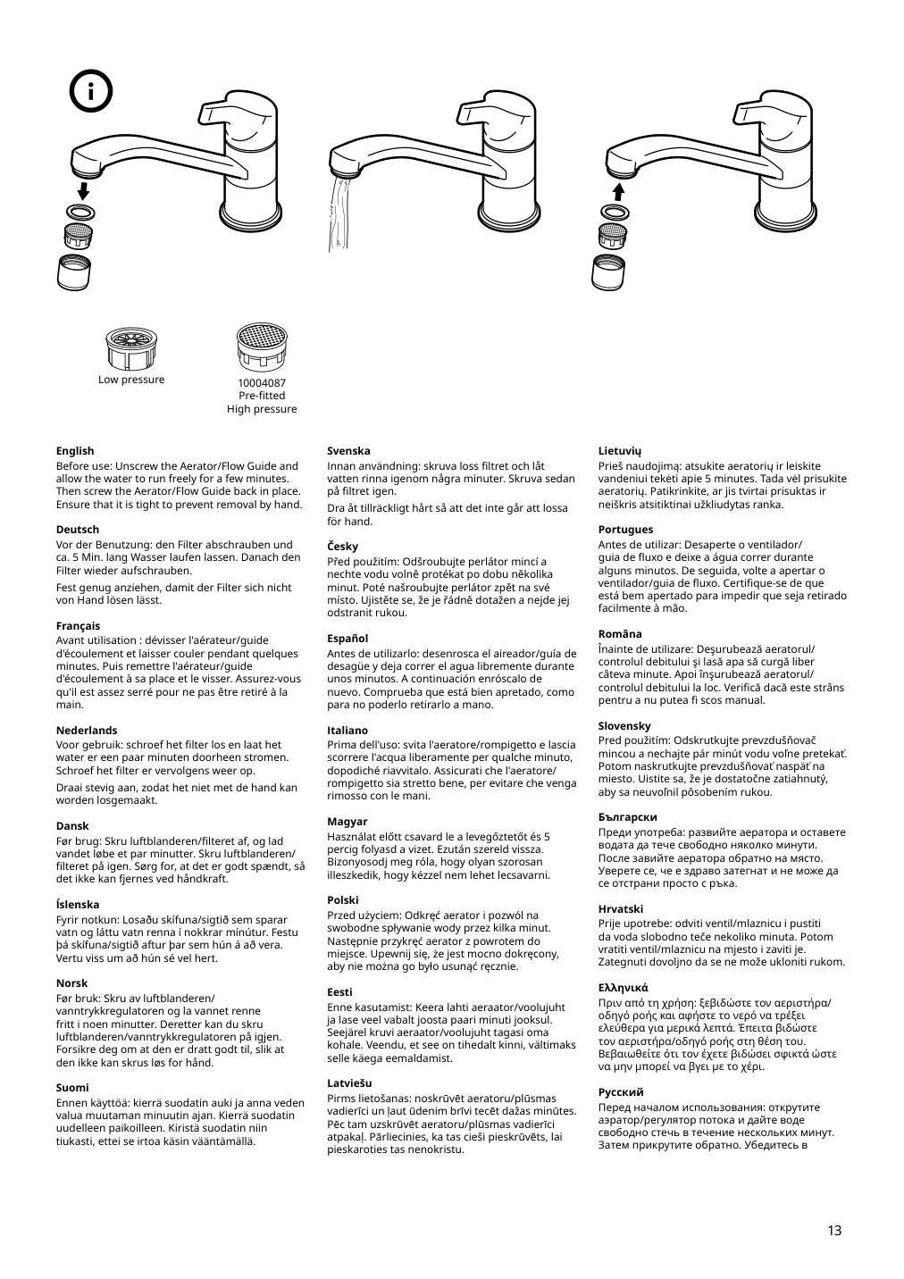 Assembly instructions for IKEA Kallsjoen pillar faucet chrome plated | Page 13 - IKEA GRILLSKÄR outdoor kitchen 394.222.64