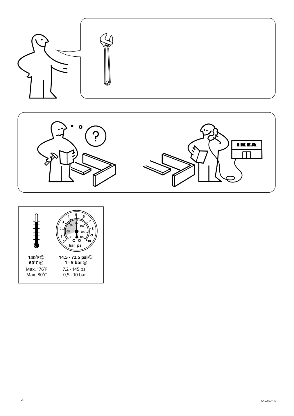 Assembly instructions for IKEA Kallsjoen pillar faucet chrome plated | Page 4 - IKEA GRILLSKÄR outdoor kitchen 394.222.64