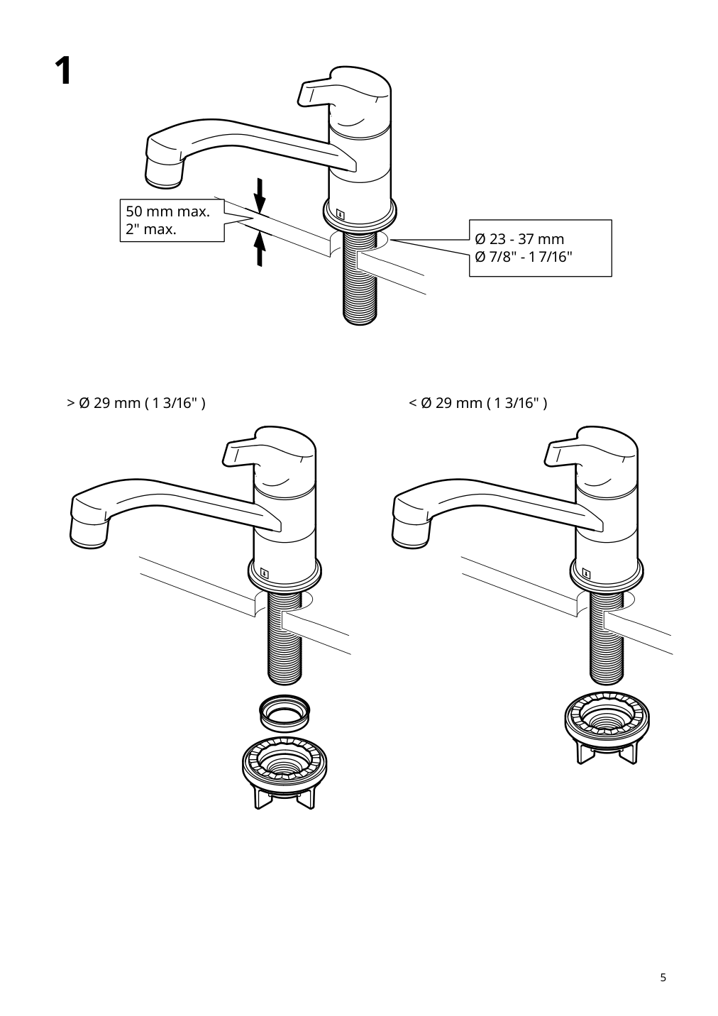 Assembly instructions for IKEA Kallsjoen pillar faucet chrome plated | Page 5 - IKEA GRILLSKÄR outdoor kitchen 394.222.64