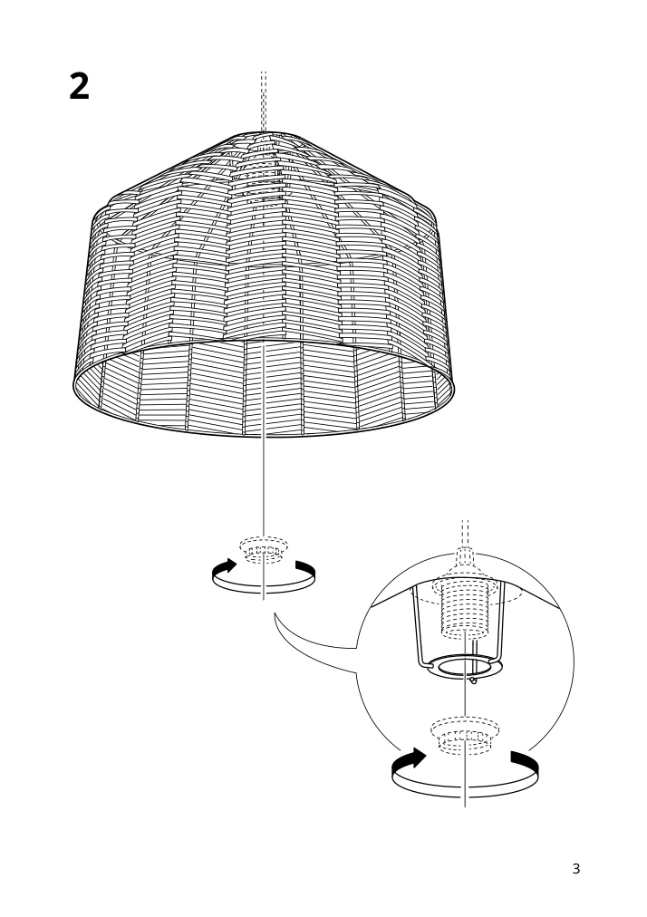 Assembly instructions for IKEA Kappeland pendant lamp shade rattan | Page 3 - IKEA KAPPELAND pendant lamp shade 905.145.14