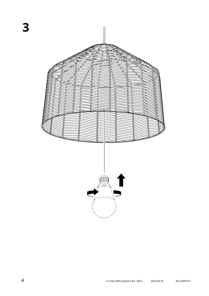 Assembly instructions for IKEA Kappeland pendant lamp shade rattan | Page 4 - IKEA KAPPELAND pendant lamp shade 905.145.14