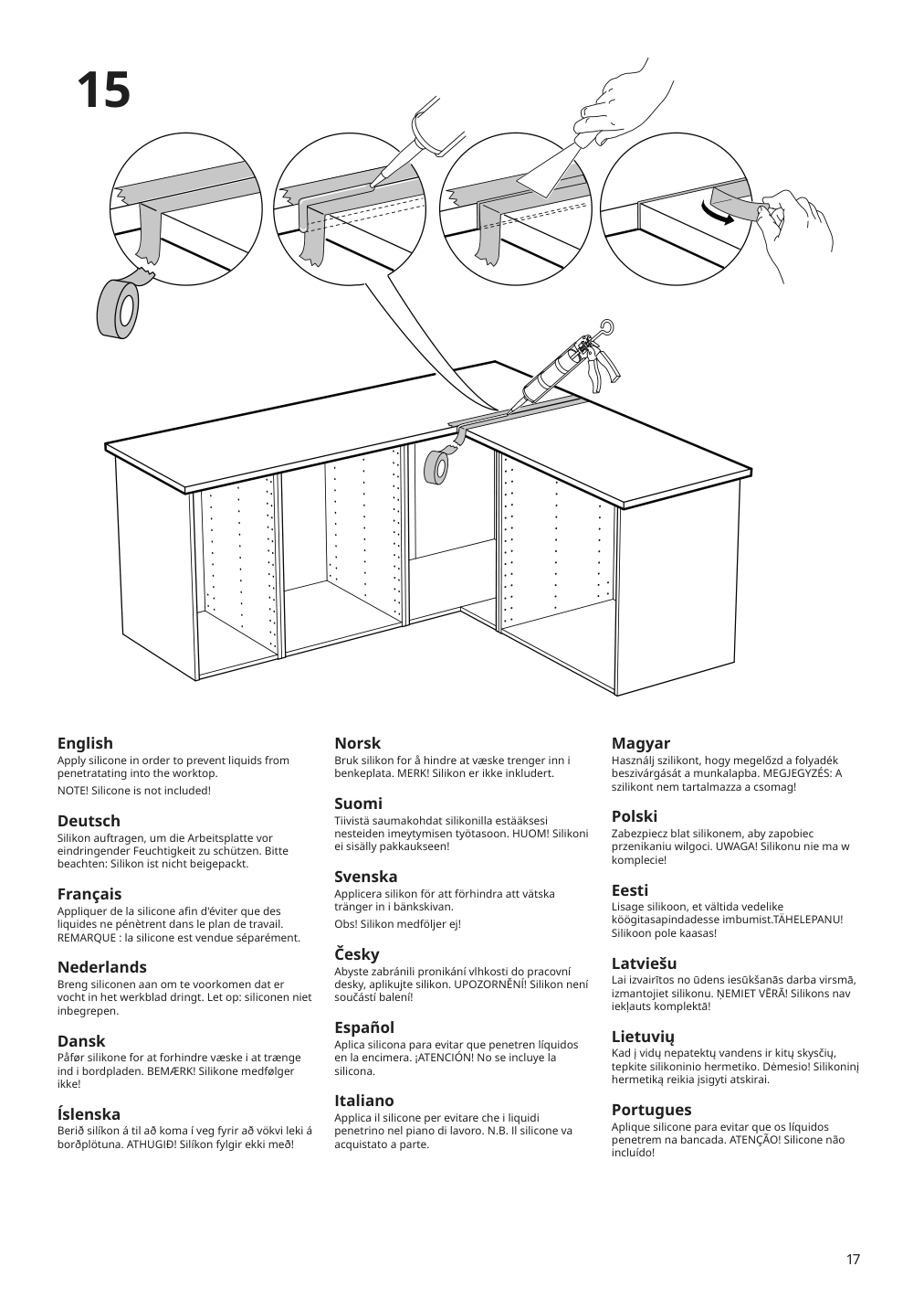 Assembly instructions for IKEA Karlby countertop walnut veneer | Page 17 - IKEA KARLBY countertop 503.352.08