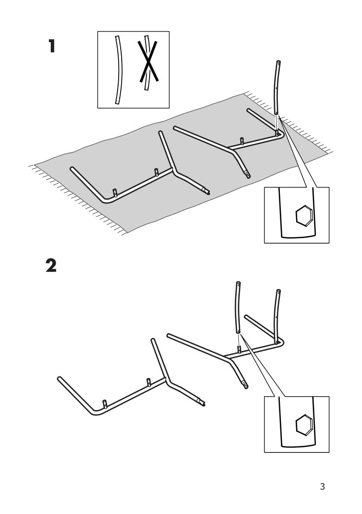 Assembly instructions for IKEA Karljan chair dark gray kabusa dark gray | Page 3 - IKEA LANEBERG / KARLJAN table and 4 chairs 993.047.62