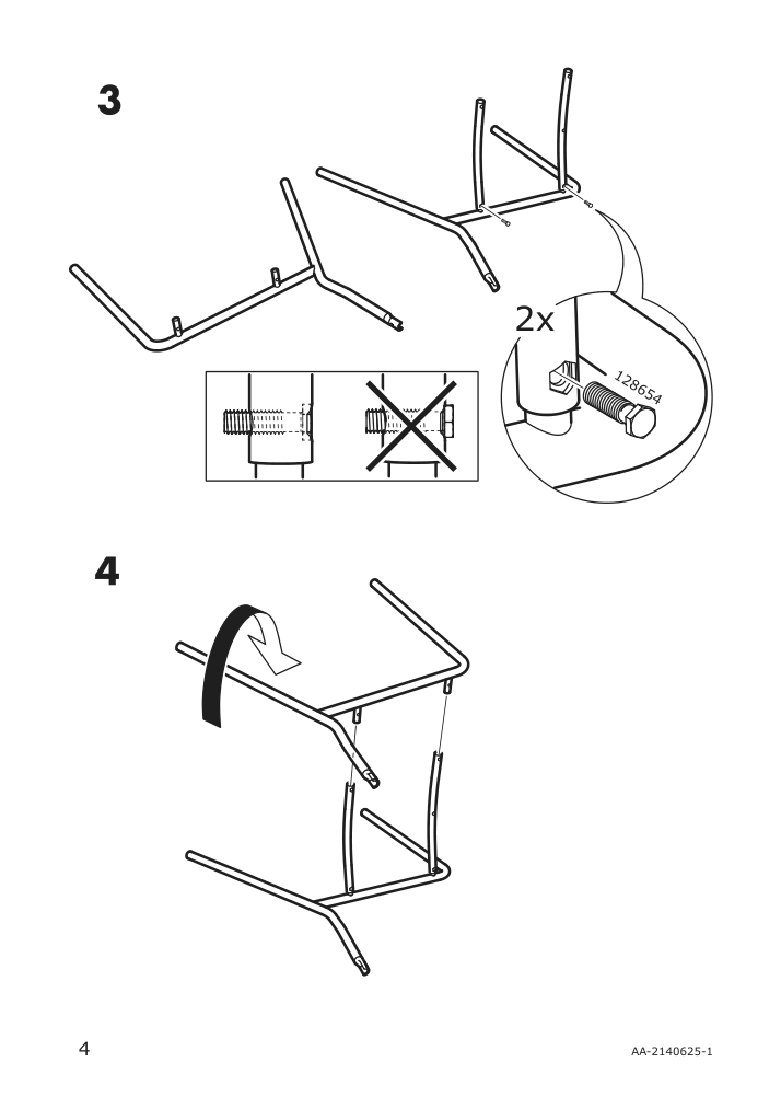 Assembly instructions for IKEA Karljan chair dark gray kabusa dark gray | Page 4 - IKEA LANEBERG / KARLJAN table and 4 chairs 993.047.62