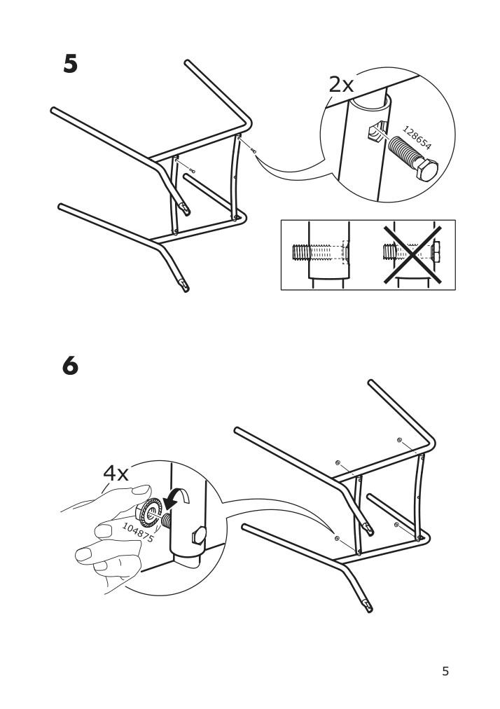 Assembly instructions for IKEA Karljan chair dark gray kabusa dark gray | Page 5 - IKEA LANEBERG / KARLJAN table and 4 chairs 993.047.62