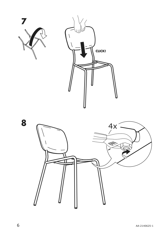 Assembly instructions for IKEA Karljan chair dark gray kabusa dark gray | Page 6 - IKEA LANEBERG / KARLJAN table and 4 chairs 993.047.62