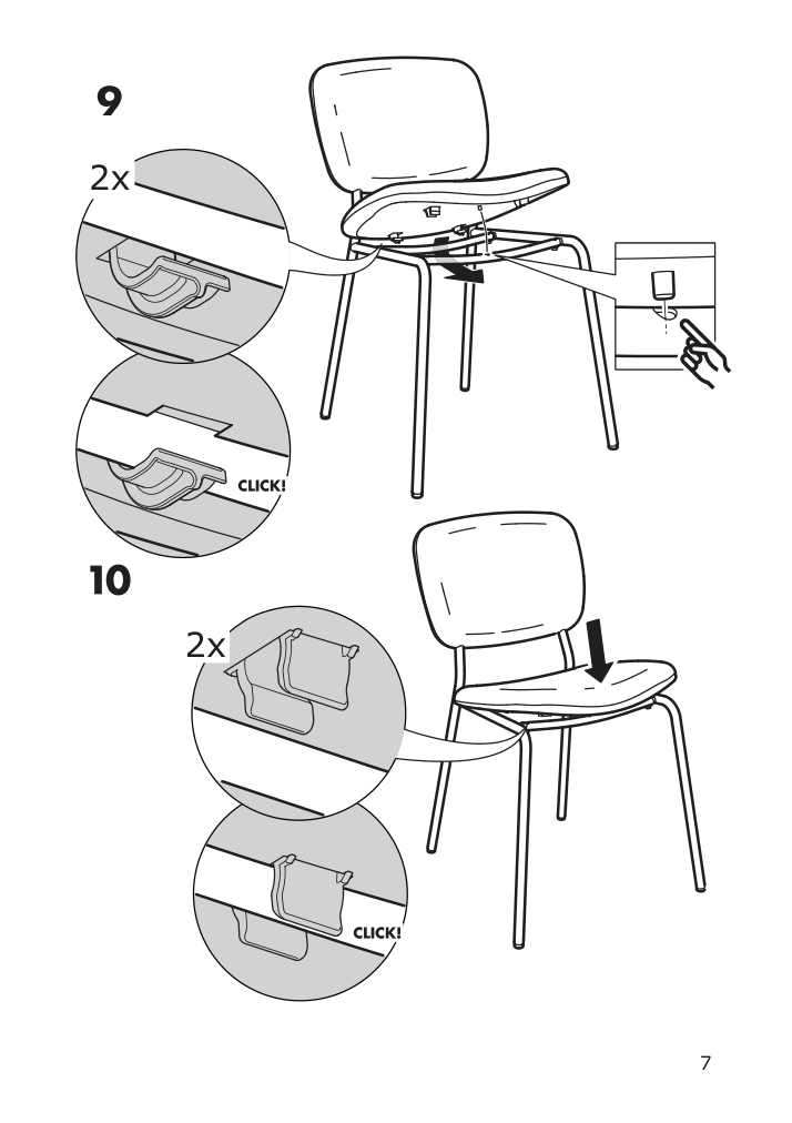 Assembly instructions for IKEA Karljan chair dark gray kabusa dark gray | Page 7 - IKEA LANEBERG / KARLJAN table and 4 chairs 993.047.62