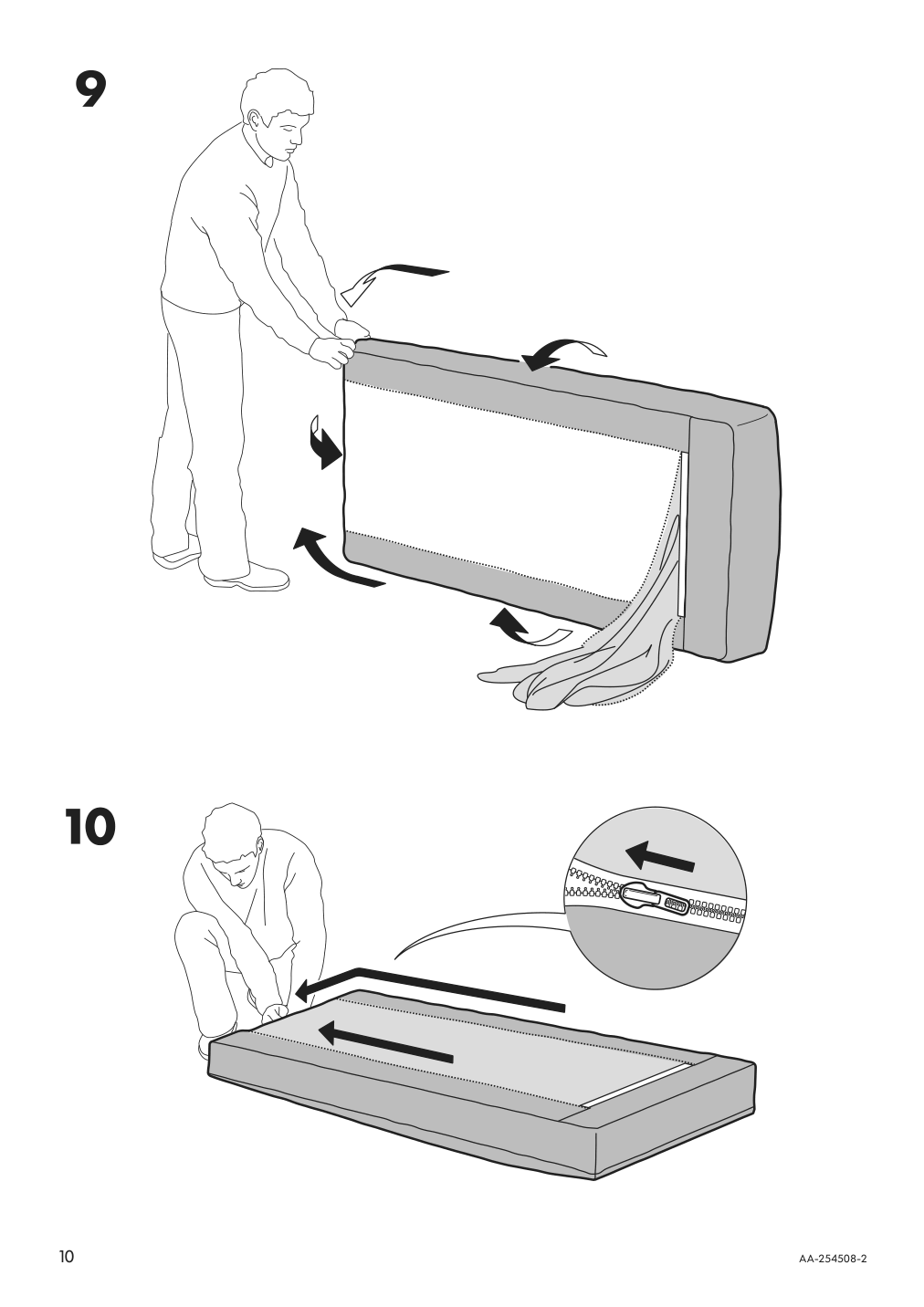 Assembly instructions for IKEA Karlstad cover free standing chaise lounge groenvik multicolor | Page 10 - IKEA KARLSTAD cover free-standing chaise lounge 301.583.72