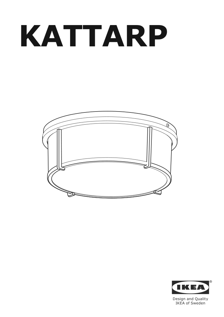 Assembly instructions for IKEA Kattarp ceiling lamp glass black | Page 1 - IKEA KATTARP ceiling lamp 104.668.66