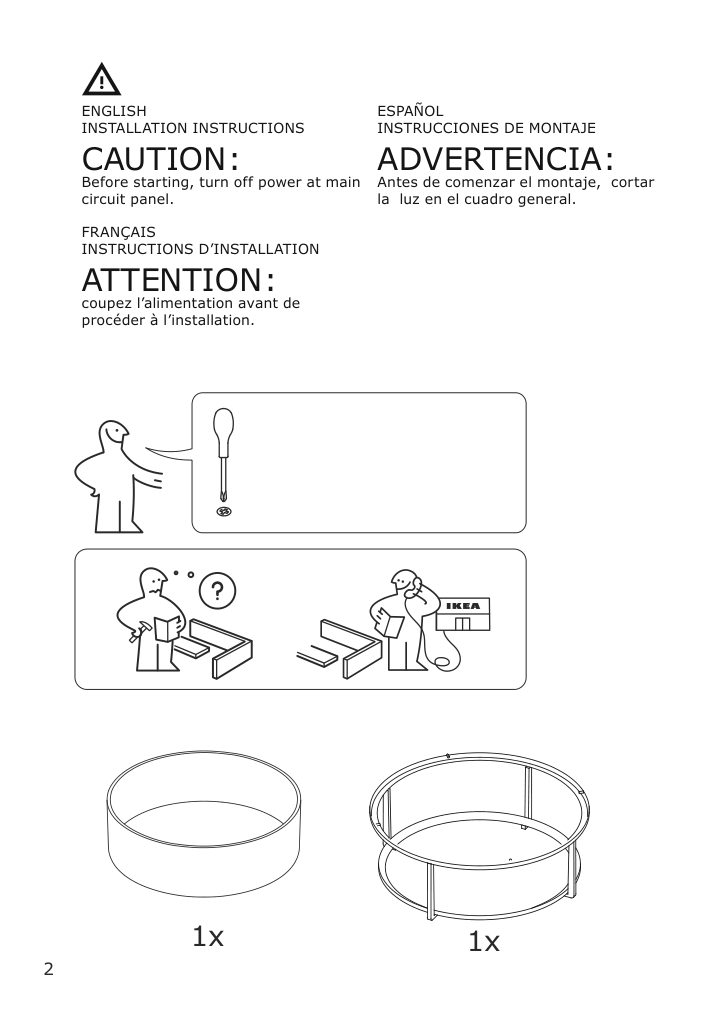 Assembly instructions for IKEA Kattarp ceiling lamp glass black | Page 2 - IKEA KATTARP ceiling lamp 104.668.66