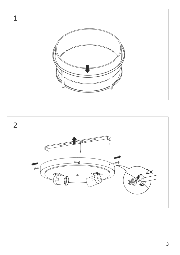 Assembly instructions for IKEA Kattarp ceiling lamp glass black | Page 3 - IKEA KATTARP ceiling lamp 104.668.66