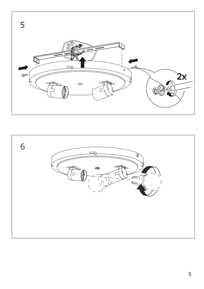 Assembly instructions for IKEA Kattarp ceiling lamp glass black | Page 5 - IKEA KATTARP ceiling lamp 104.668.66